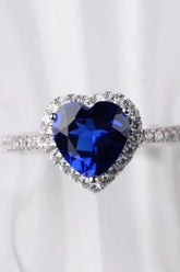 2 Carat Moissanite Heart-Shaped Side Stone Ring - Shah S. Sahota